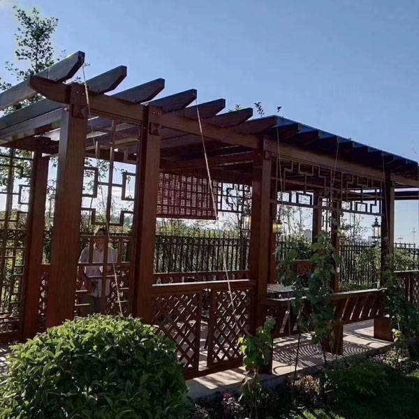 Grape Trellis Wood jako vodotěsná hliníková pergola